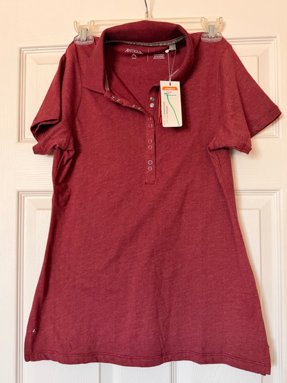 NWT Antigua patented polo shirt in maroon size M